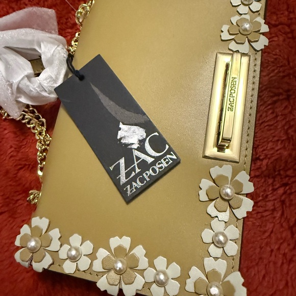 Zac Posen Gold Floral Embellished Mini Bag - Picture 5 of 7